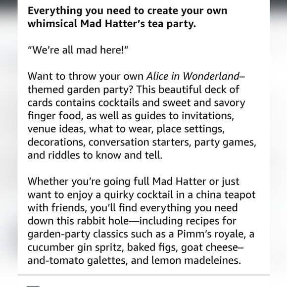 Adventures in Wonderland Tea Party + Cocktails Card Set - Picture 3 of 3